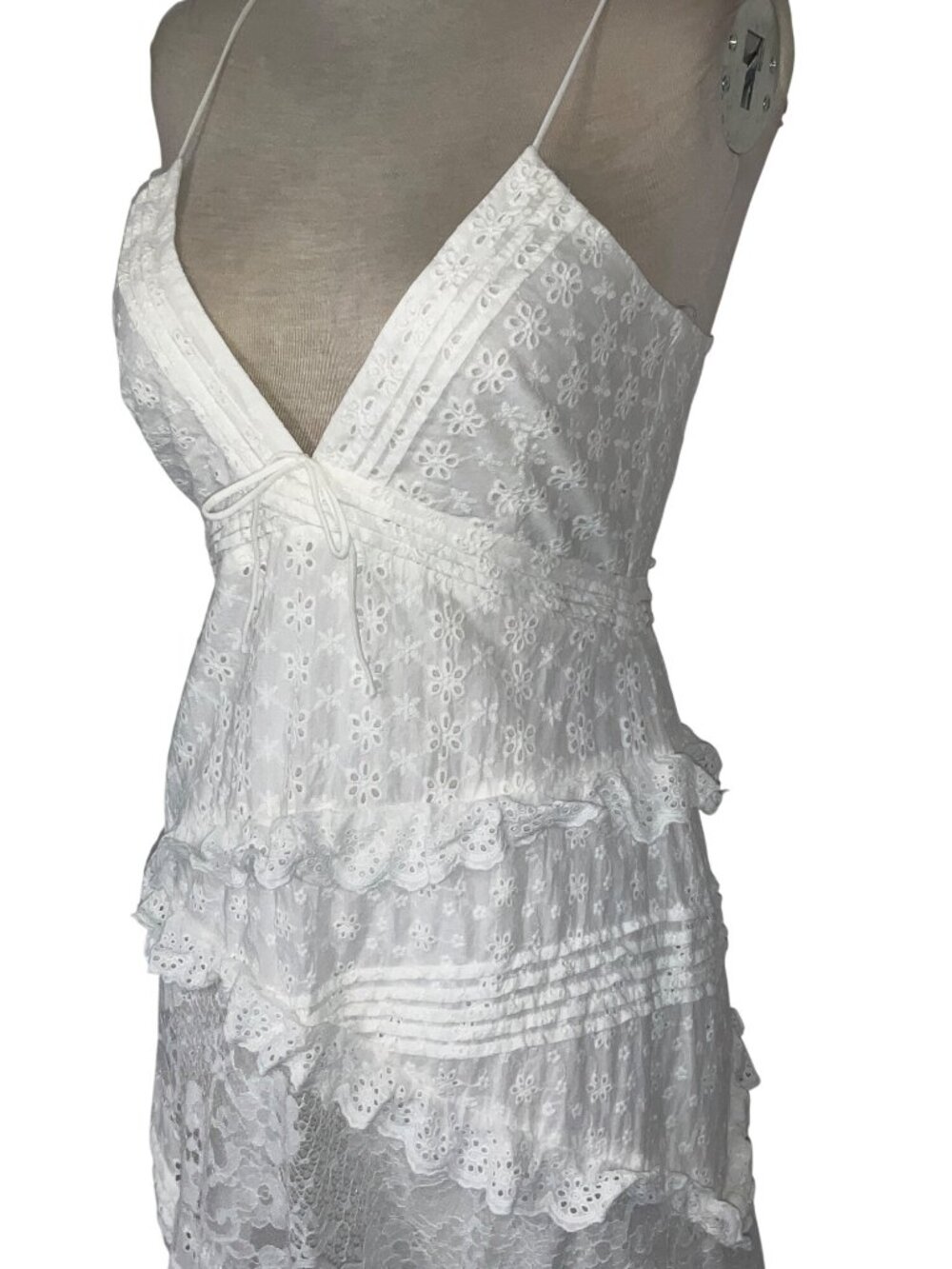 For Love & Lemons Rosalyn Maxi Dress in White Small New Womens Lace Gown - Picture 6 of 16